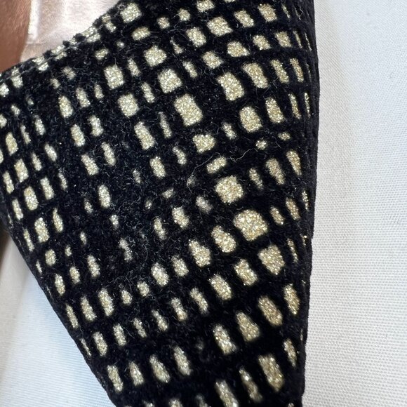 Mascaró Metallic Velvet Pumps Low Heels Pointed Toe Gold Black Evening 38 US 7.5 - Picture 12 of 13